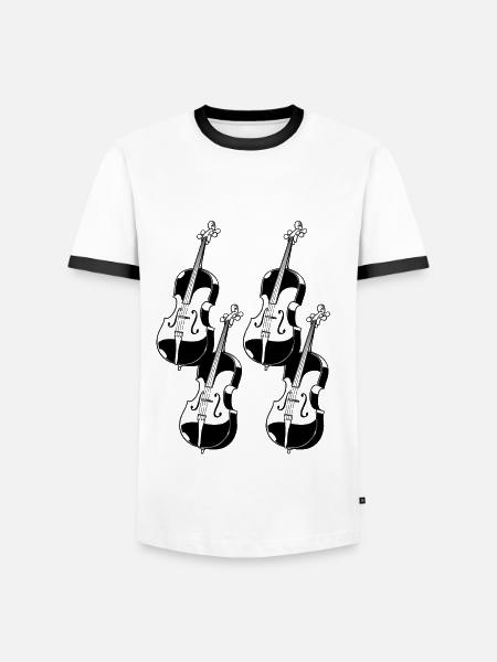 Cello Cellospieler Cellist - Männer Kontrast-T-Shirt - Weiß/Schwarz