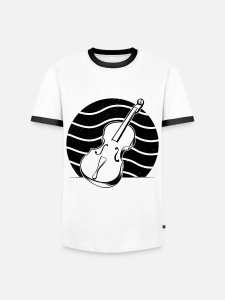 Cello Cellospieler Cellist - Männer Kontrast-T-Shirt - Weiß/Schwarz