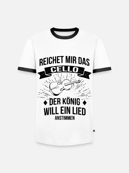 Cello Cellospieler Cellist - Männer Kontrast-T-Shirt - Weiß/Schwarz