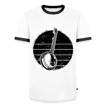 Banjo Banjospieler Banjoist - Männer Kontrast-T-Shirt - Weiß/Schwarz - Vorne - AI Model Female 172 light (172cm) & AI Model Male 178 dark (178cm)