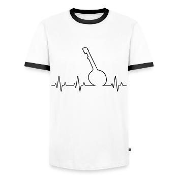 Banjo Banjospieler Banjoist - Männer Kontrast-T-Shirt - Weiß/Schwarz - Vorne - AI Model Female 172 light (172cm) & AI Model Male 178 dark (178cm)