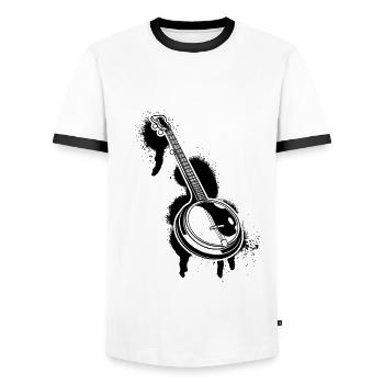 Banjo Banjospieler Banjoist - Männer Kontrast-T-Shirt - Weiß/Schwarz - Vorne - AI Model Female 172 light (172cm) & AI Model Male 178 dark (178cm)