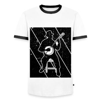 Banjo Banjospieler Banjoist - Männer Kontrast-T-Shirt - Weiß/Schwarz - Vorne - AI Model Female 172 light (172cm) & AI Model Male 178 dark (178cm)