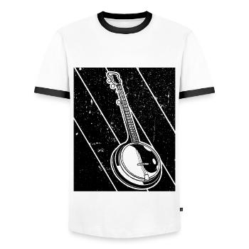 Banjo Banjo joueur Banjoïste - T-shirt contrasté Homme - blanc/noir - Devant - AI Model Female 172 light (172cm) & AI Model Male 178 dark (178cm)