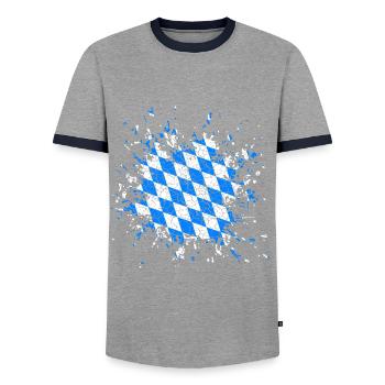 Bayern Klek's mask - Men's Ringer Shirt - grey/navy  - Front - AI Model Female 172 light (172cm) & AI Model Male 178 light (178cm)