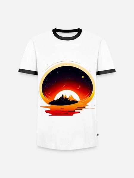 Space View / Mars - Men's Ringer Shirt - white/black