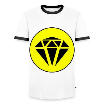 Diamond Icon Circle - Men's Ringer Shirt - white/black - Front - AI Model Female 172 light (172cm) & AI Model Male 178 dark (178cm)