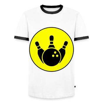 Kegeln Kegel Icon - Männer Kontrast-T-Shirt - Weiß/Schwarz - Vorne - AI Model Female 172 light (172cm) & AI Model Male 178 dark (178cm)
