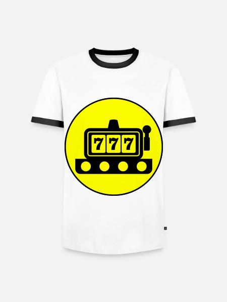 One-armed bandit circle - Men's Ringer Shirt - white/black