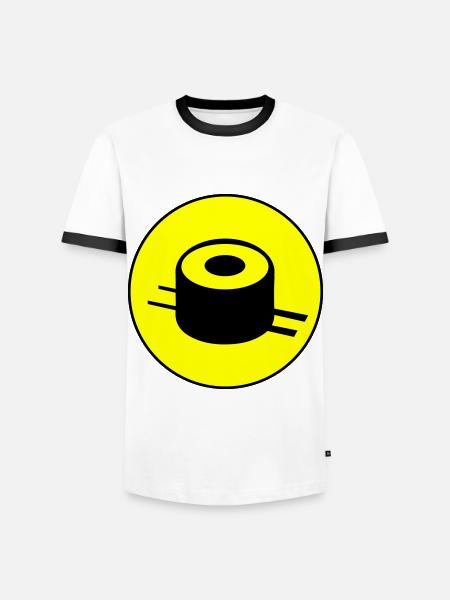 Sushi icon circle - Men's Ringer Shirt - white/black