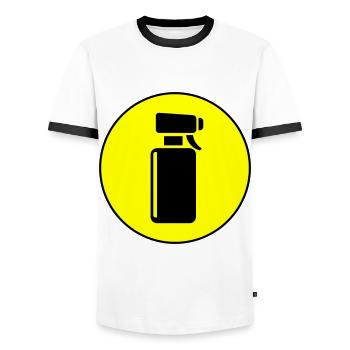 Cercle de coiffeurs - T-shirt contrasté Homme - blanc/noir - Devant - AI Model Female 172 light (172cm) & AI Model Male 178 dark (178cm)