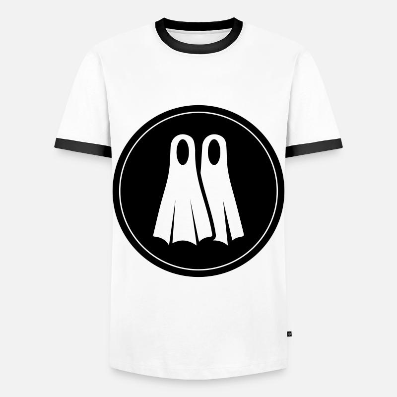 Diving Fin Circle - Men's Ringer Shirt - white/black