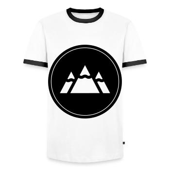 Berge - Männer Kontrast-T-Shirt - Weiß/Schwarz - Vorne - AI Model Female 172 light (172cm) & AI Model Male 178 dark (178cm)