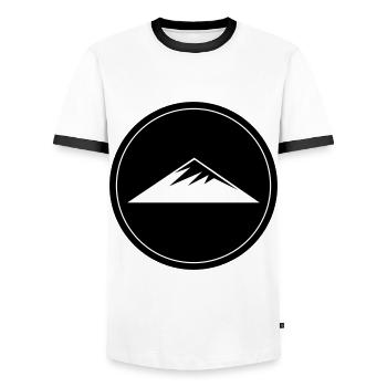 Berge Symbol Kreis - Männer Kontrast-T-Shirt - Weiß/Schwarz - Vorne - AI Model Female 172 light (172cm) & AI Model Male 178 dark (178cm)