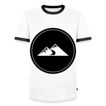 Mountains Icon Circle - Men's Ringer Shirt - white/black - Front - AI Model Female 172 light (172cm) & AI Model Male 178 dark (178cm)