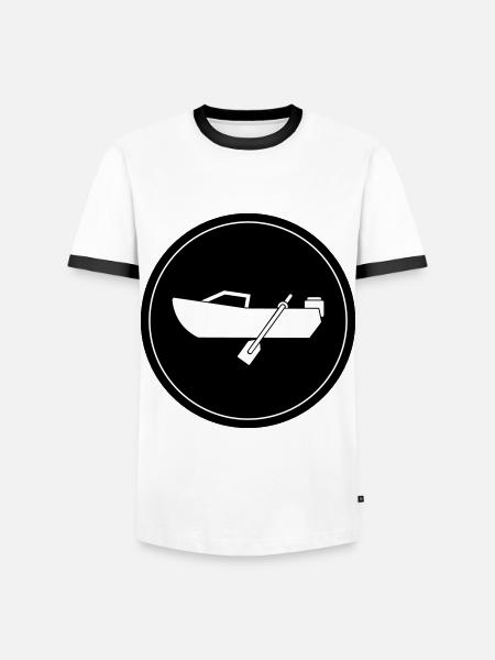 boot icon circle - Men's Ringer Shirt - white/black