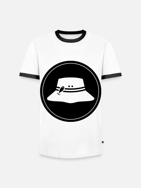 Fishing Hat Icon Circle - Men's Ringer Shirt - white/black