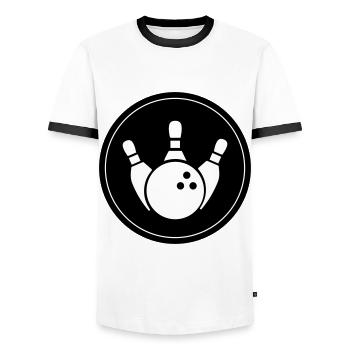 Kegeln Kegel Icon - Männer Kontrast-T-Shirt - Weiß/Schwarz - Vorne - AI Model Female 172 light (172cm) & AI Model Male 178 dark (178cm)