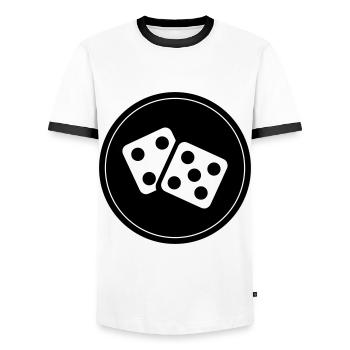 Cercle du casino Dice - T-shirt contrasté Homme - blanc/noir - Devant - AI Model Female 172 light (172cm) & AI Model Male 178 dark (178cm)