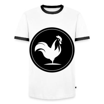 Hahn Animal Circle - Men's Ringer Shirt - white/black - Front - AI Model Female 172 light (172cm) & AI Model Male 178 dark (178cm)