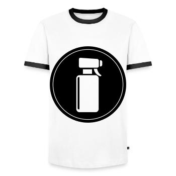 Cercle de coiffeurs - T-shirt contrasté Homme - blanc/noir - Devant - AI Model Female 172 light (172cm) & AI Model Male 178 dark (178cm)