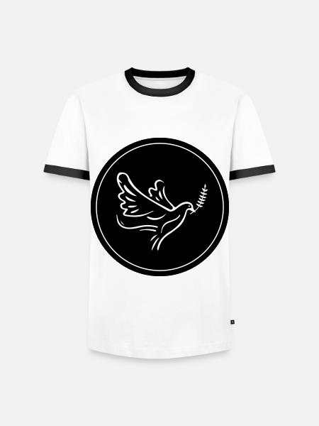 Pigeon Circle - Men's Ringer Shirt - white/black