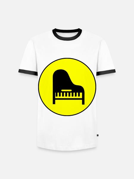 Piano music - Men's Ringer Shirt - white/black