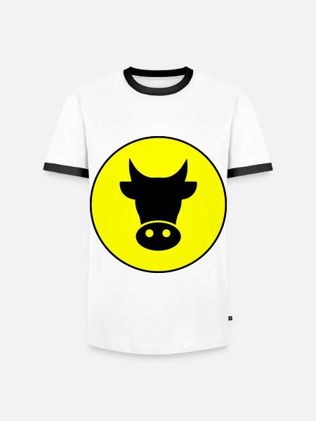 Cow head - Men's Ringer Shirt - white/black