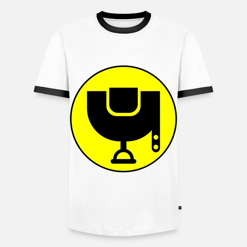 Saddle icon - Men's Ringer Shirt - white/black