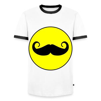 Symbole de moustache - T-shirt contrasté Homme - blanc/noir - Devant - AI Model Female 172 light (172cm) & AI Model Male 178 dark (178cm)