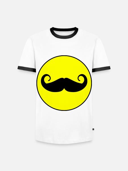 Mustache symbol - Men's Ringer Shirt - white/black