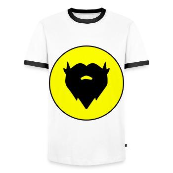 Symbole de barbe - T-shirt contrasté Homme - blanc/noir - Devant - AI Model Female 172 light (172cm) & AI Model Male 178 dark (178cm)
