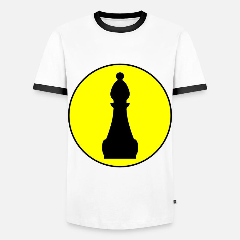 Schachfigur symbol - Männer Kontrast-T-Shirt - Weiß/Schwarz