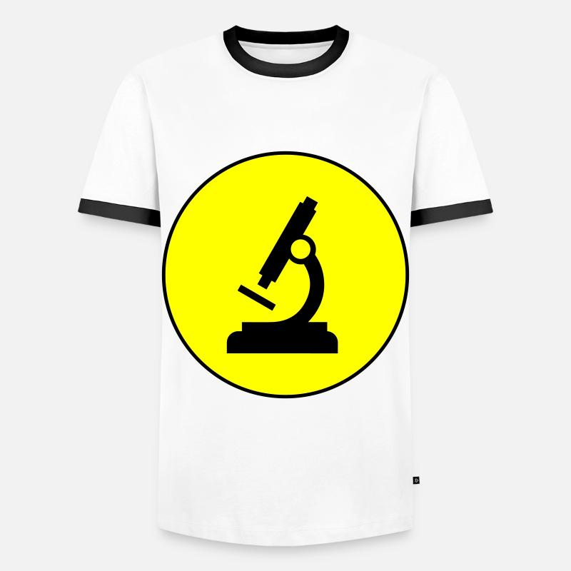 Icône d’icône de microscope - T-shirt contrasté Homme - blanc/noir