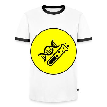 Chimie des éprouvettes - T-shirt contrasté Homme - blanc/noir - Devant - AI Model Female 172 light (172cm) & AI Model Male 178 dark (178cm)