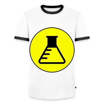 Icône de tube à essai - T-shirt contrasté Homme - blanc/noir - Devant - AI Model Female 172 light (172cm) & AI Model Male 178 dark (178cm)
