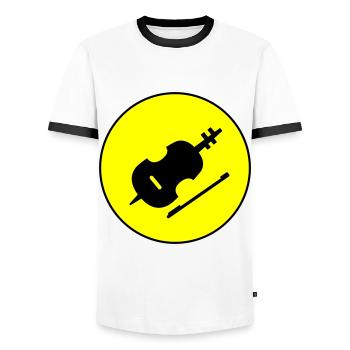 Violin Icon symbol - Men's Ringer Shirt - white/black - Front - AI Model Female 172 light (172cm) & AI Model Male 178 dark (178cm)