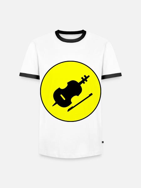 Violin Icon symbol - Men's Ringer Shirt - white/black