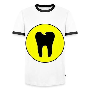 Zahn icon symbol - Männer Kontrast-T-Shirt - Weiß/Schwarz - Vorne - AI Model Female 172 light (172cm) & AI Model Male 178 dark (178cm)