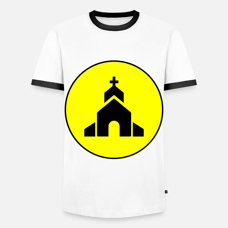 Kirche glaube - Männer Kontrast-T-Shirt - Weiß/Schwarz