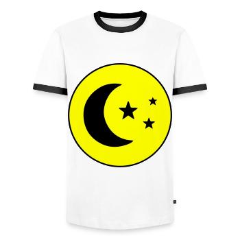 Mond Icon symbol - Männer Kontrast-T-Shirt - Weiß/Schwarz - Vorne - AI Model Female 172 light (172cm) & AI Model Male 178 dark (178cm)
