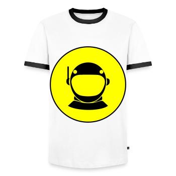 Astronaut icon icon - Men's Ringer Shirt - white/black - Front - AI Model Female 172 light (172cm) & AI Model Male 178 dark (178cm)