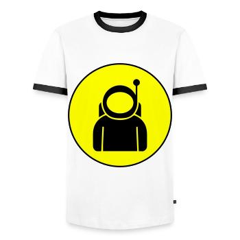 Astronaut icon icon - Men's Ringer Shirt - white/black - Front - AI Model Female 172 light (172cm) & AI Model Male 178 dark (178cm)