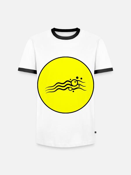 Wave icon icon - Men's Ringer Shirt - white/black