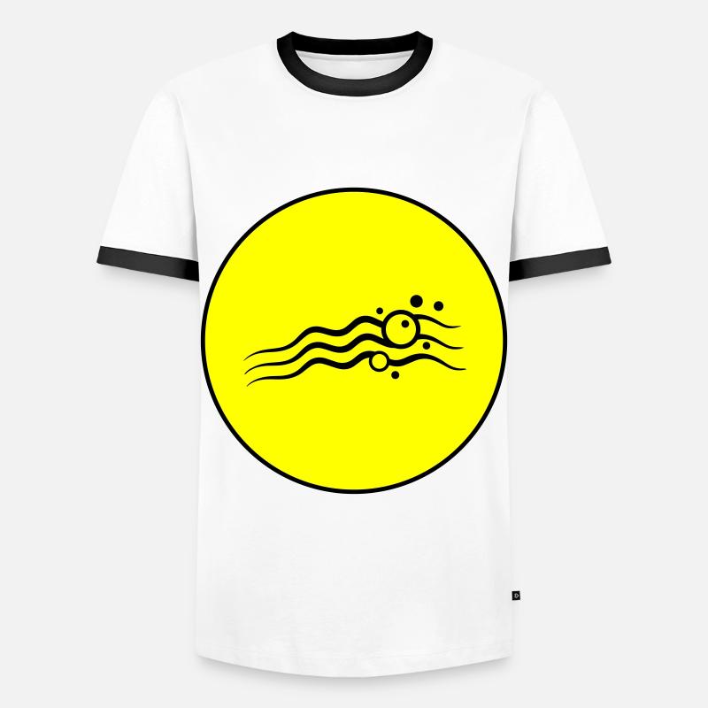 Wave icon icon - Men's Ringer Shirt - white/black