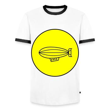 Symbole de l’icône Zeppelin - T-shirt contrasté Homme - blanc/noir - Devant - AI Model Female 172 light (172cm) & AI Model Male 178 dark (178cm)