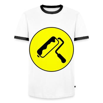 Painter Silhouette icon - Men's Ringer Shirt - white/black - Front - AI Model Female 172 light (172cm) & AI Model Male 178 dark (178cm)