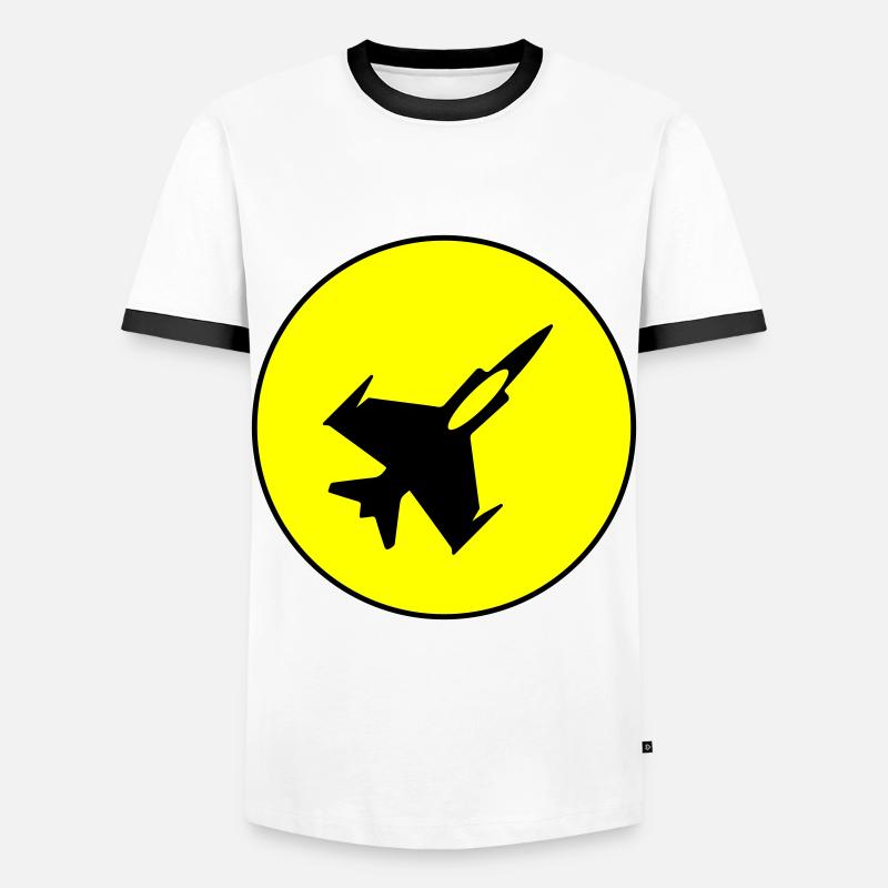 Flugzeug jet symbol - Männer Kontrast-T-Shirt - Weiß/Schwarz