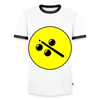 Icône de symbole de billard - T-shirt contrasté Homme - blanc/noir - Devant - AI Model Female 172 light (172cm) & AI Model Male 178 dark (178cm)
