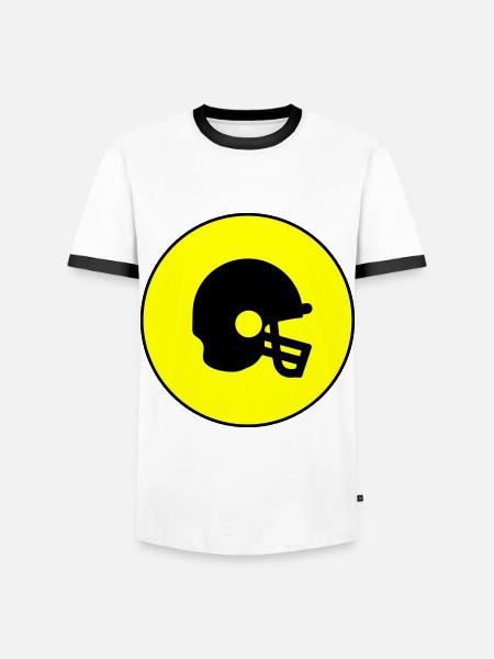 Football Helmet icon - Men's Ringer Shirt - white/black